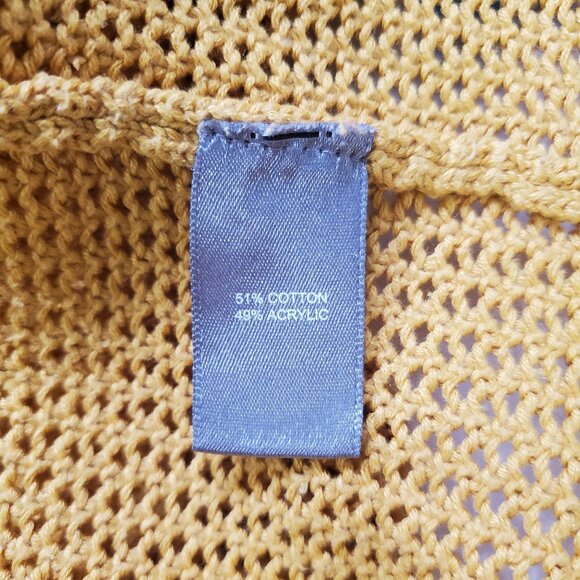 Marled Reunited Yellow Hooded Open Front Cardigan M - Picture 4 of 5